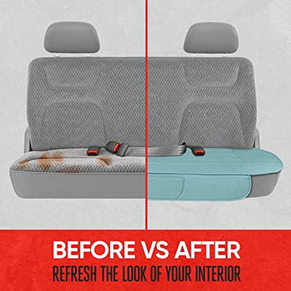 Motor Trend Seat Cover for Cars Trucks SUV, Faux Leather Rear Bench Mint Padded Car Seat Cover with Storage Pockets, Premium Interior Car Seat Cover