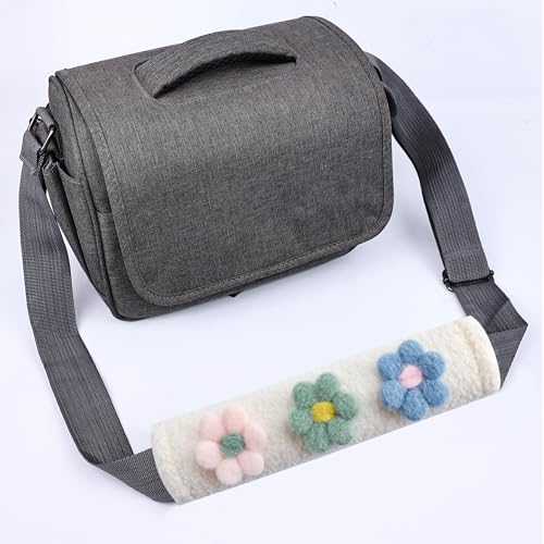 2-Pack Soft Seat Belt Covers Universal Car Shoulder Pad Cushions for Comfortable Driving & Bag Strap Protection White Fuzzy Flower (Blue, Green & Pink) - color: Blue Green Pink Flower