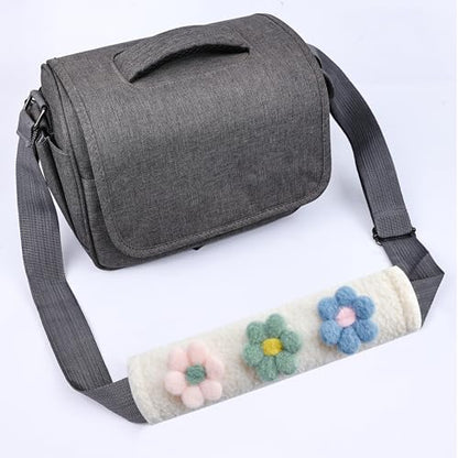 2-Pack Soft Seat Belt Covers Universal Car Shoulder Pad Cushions for Comfortable Driving & Bag Strap Protection White Fuzzy Flower (Blue, Green & Pink) - color: Blue Green Pink Flower