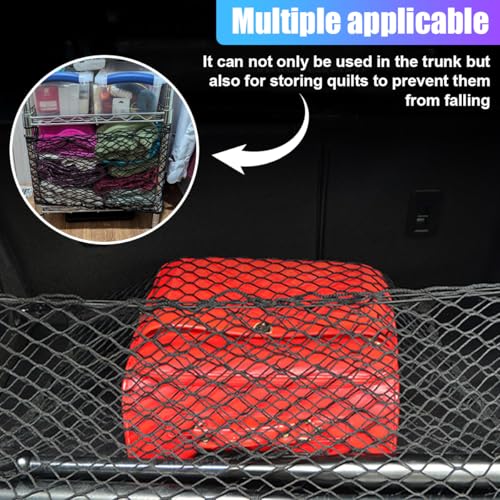 ZIMISI Car Cargo Net, Elastic Stretchable Car Trunk Cargo Storage Net with Hooks, Double-Layer Nylon Truck Organizer Mesh, Vehicle Interior Accessories for Most SUVs, Trucks (35.4x15.7 inch/90×40 cm) - size: 35.4x15.7 inch/90×40 cm