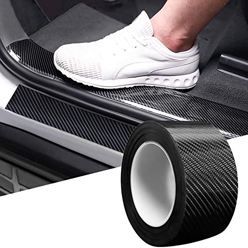 DGSL Car Door Edge Guards Door Sill Protector, 2.7In x 33Ft 5D Carbon Fiber Car Wrap Film, Vinyl Automotive Wrap Film Anti-Collision Fits for Most Vehicles (Black) - color: Black, size: 2.7In x 33Ft