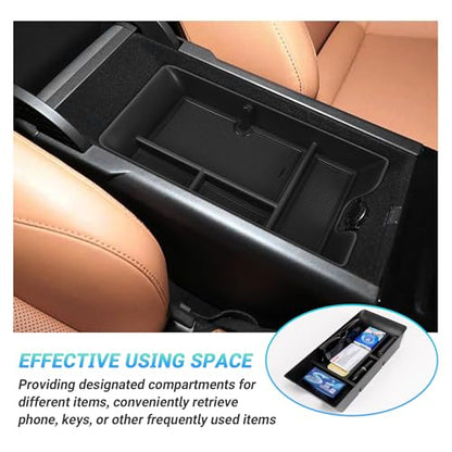 Center Console Organizer Compatible with 2025-2026 Toyota Camry Accessories, Armrest Storage Box Glove Organizer Tray Secondary Insert Charging Zone Anti-Slip Mat with Sunglasses - size: Center Console Organizer 2PC