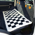 Backseat Pet Bed Mat, Truck Plaid Dog Bed for Car Back Seat, Deluxe Dog Seat Covers, Non-Slip Travel Pet Mat, Fit for Backseat Extenders and Trucks SUVs (Black&White, 24.8x54 inch) - color: Black&White