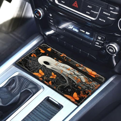 Car Registration and Insurance Holder for Women Men,Automobile License Document Card Holders Vehicle Glove Box Organizer Leather Accessories Driver Essential,Ghost Butterfly Web Halloween - color: Ghost Butterfly Web Halloween