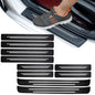 Door Sill Protector, Car Door Entry Guards, 10Pcs Car Door Protector, Carbon Fiber Leather Waterproof Scratch Protection Strips (for All car Models) Door sill Trim Entry Guard (Black)
