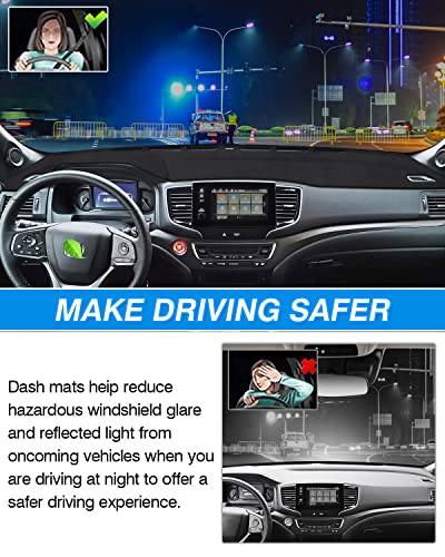 Cartist Dashboard Cover for 2019-2025 Honda Passport/ 2016-2022 Pilot/ 2017-2025 Ridgeline Accessories Dash Cover Mat Pad Anti-Slip Black(Without HUD) - size: Honda Passport 2019-2025