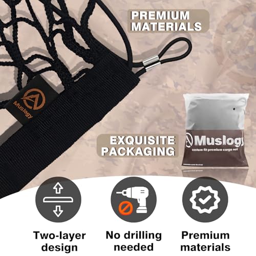 Truck Bed Cargo Net Trunk Netting Compatible with Hyundai Santa Cruz 2022-2026 Accessories, Pickup Cargo Organizer SUV Sedan Storage Net w/Heavy Duty Carabiners - style: 2022+ Santa Cruz