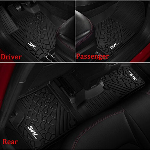 3W Floor Mats Fit for Jeep Renegade 2015-2023 TPE All Weather Custom Fit Floor Liner for Jeep Renegade 1st and 2nd Row Full Set Car Liners Black - size: Jeep Renegade 2015-2023 Floor Mats
