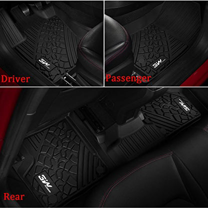 3W Floor Mats Fit for Jeep Renegade 2015-2023 TPE All Weather Custom Fit Floor Liner for Jeep Renegade 1st and 2nd Row Full Set Car Liners Black - size: Jeep Renegade 2015-2023 Floor Mats