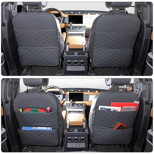 TAIKOO Seat Back Protector,Shields Seat Backs From Kicks and Adds Storage | kick mats back seat protector easy to install and clean, well-crafted, sturdy, durable and stylish.2 Pack - color: Black