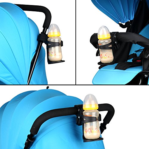 Accmor Stroller Cup Holder, Universal Cup Holder for Uppababy, Nuna, Doona Strollers, Large Bottles 360 ° Rotatable Bottle Holder for Stroller, Wheelchair, Walker, Scooter - size: 2 pack