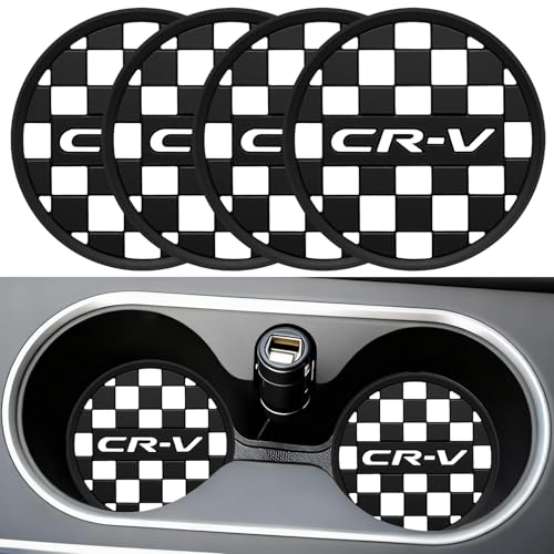 Car Cup Coaster, 4PCS Universal Non-Slip Cup Holders Embedded in Ornaments Coaster, Car Interior Accessories (White, CR-V) - color: White, size: CR-V