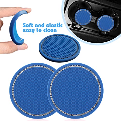 Cute Fluffy Steering Wheel Cover Set for Women, YUNXNYC 1 Set 8 Pieces Fluffy Car Accessories Set Soft Fuzz Handbrake Cover Gear Shift Cover Fur Seat Belt Shoulder Pads Furry Ball Key Chain (Blue) - color: Blue