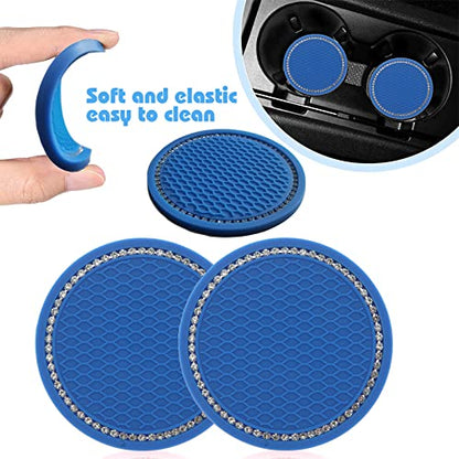 Cute Fluffy Steering Wheel Cover Set for Women, YUNXNYC 1 Set 8 Pieces Fluffy Car Accessories Set Soft Fuzz Handbrake Cover Gear Shift Cover Fur Seat Belt Shoulder Pads Furry Ball Key Chain (Blue) - color: Blue