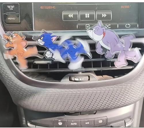 Jerry Car Air Vent Clip – Cute Spinners Jerry and Mouse Design, Moving with Air Flow – Car Interior Decoration for Women & Men (3PCS)