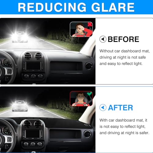 Autorder Dashboard Cover Mat for Jeep Compass 2009–2016 Accessories Dash Cover Upgrade Flannel Dash Mat Sunshade Glare UV Rays Protector - size: 2009-2016 Jeep Compass