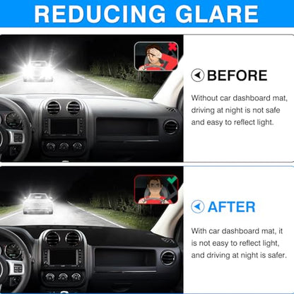 Autorder Dashboard Cover Mat for Jeep Compass 2009–2016 Accessories Dash Cover Upgrade Flannel Dash Mat Sunshade Glare UV Rays Protector - size: 2009-2016 Jeep Compass
