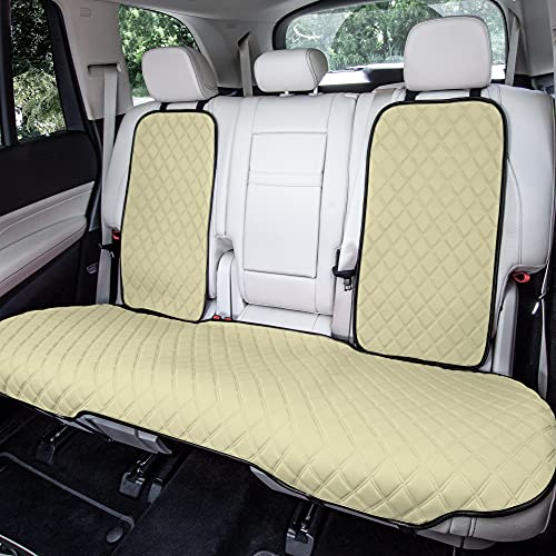 FH Group Car Seat Cushion Neosupreme Automotive Seat Cushions - Universal Fit, Rear Car Seat Cushion, Car Seat Cushions With Non-Slip Silicone Backing for SUV, Sedan, Van Rear Set Beige - color: Beige, style: Rear Bench