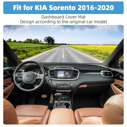 Dash Cover Mat for KIA Sorento 2016 2017 2018 2019 2020 Non-Slip Dashboard Cover Mat Sunshade UV Rays Protector Interior Accessories - size: Compatible with Sorento 2016-2020