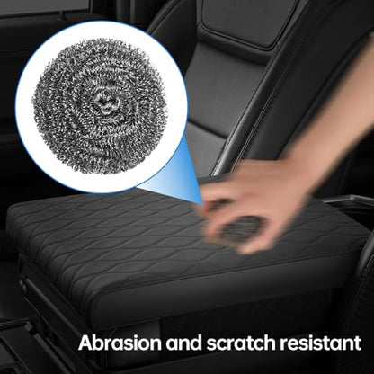 F150 Center Console Cover/Pad Fit 2021 2022 2023 2024 2025,Faux Leather Ford f150 Armrest Mat,Ergonomic Support Cushion,Console Protector,Waterproof Wear-Resistant Scratch-Resistant