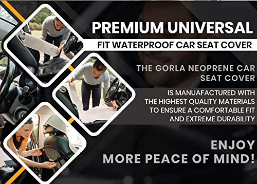 Gorla Gear Beige Premium Universal Fit Waterproof Stain Resistant Tan Khaki Car Seat Cover Neoprene Non-Slip Bucket Seat Dog Sweat Proof Protector Save Your Leather Cloth Seats Van Truck SUV Sedan - color: Beige