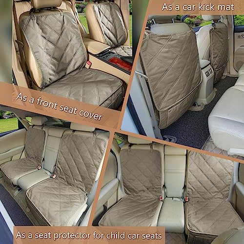 YESYEES Dog Front Seat Covers for Cars, 2 Pack Waterproof Bucket Seat Covers for Dogs with 4 Nonslip Straps, Long-Lasting Pet Car Seat Protector Universal Fit for Cars Trucks and SUVs (Khaki)