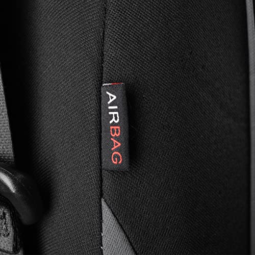 CAR-GRAND Universal Fit Sporty Cloth Full Set Car Seat Covers, Fit for Car, Truck, Sedan, Vans, SUV, Breathable, Washable, Airbag Compatible, Zipper Design - color: Dark Gray