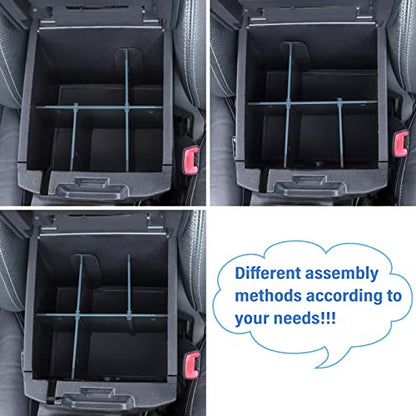 Center Console Dividers Organizer Compatible with Toyota Tacoma 2016-2021 2022 2023 Accessories,Insert Box ABS Secondary Storage
