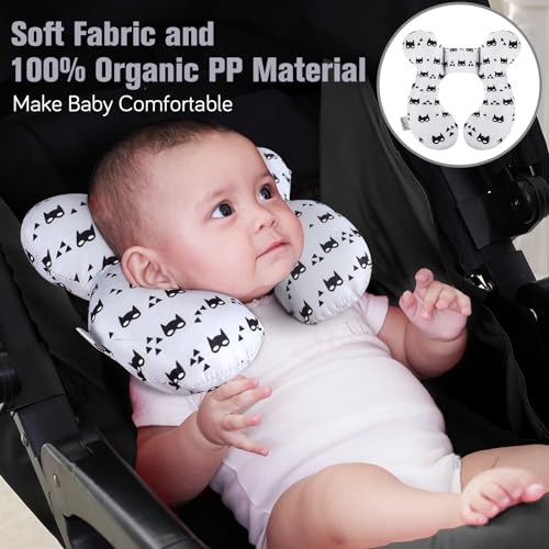 KAKIBLIN Baby Travel Pillow for Head and Neck, Upgraded Baby Support Pillow, Baby Neck Pillows for Car Seat,Pushchair,Travel, Grey - color: Grey