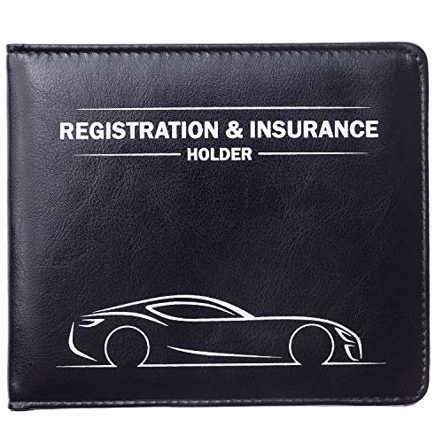 CANOPUS Car Registration & Insurance Holder with Magnetic Closure, Vehicle Document Organizer, Auto Glove Box Wallet, Includes 2 EZ Pass Strip Sets – Car - color: Black, size: Car
