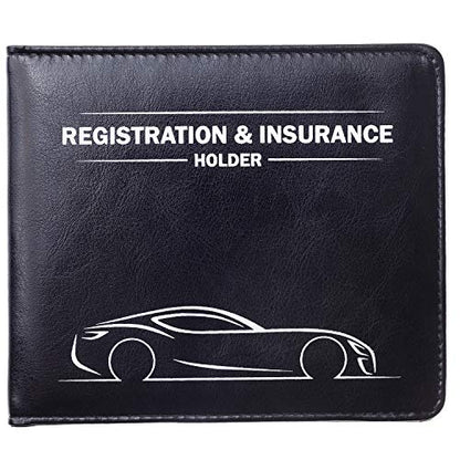 CANOPUS Car Registration & Insurance Holder with Magnetic Closure, Vehicle Document Organizer, Auto Glove Box Wallet, Includes 2 EZ Pass Strip Sets – Car - color: Black, size: Car