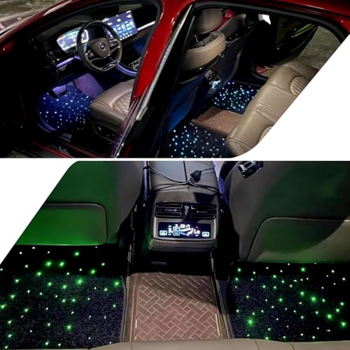 Starlight Floor Mats for Car, LED Car Mats, Starry Sky Design Luminous Carpet, Universal Fit Anti-Slip Waterproof Starlight Mats for Cars, SUVs, Trucks(USB Cable) - color: USB