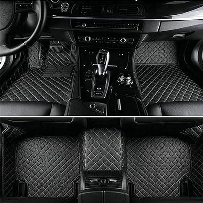 Custom Making Car Floor Mats for 96% Car Model Luxury Leather All Weather Waterproof Anti-Skid Full Coverage Liners (Black)