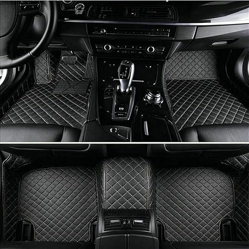 Custom Making Car Floor Mats for 96% Car Model Luxury Leather All Weather Waterproof Anti-Skid Full Coverage Liners (Black)