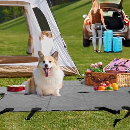 PureFit Dog Car Seat Cover for Back Seat, 100% Waterproof Dog Car Hammock with Storage Pocket, Pet Back Seat Covers Scratch Proof Nonslip Seat Protector for Cars Trucks and SUVs - Grey, Large
