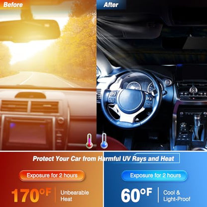 Windshield Sun Shade - Car Sun Shade Windshield, Reflector Sunshade Offers Ultimate Protection for Car Interior - color: Blue Lighthouse(57"x32")