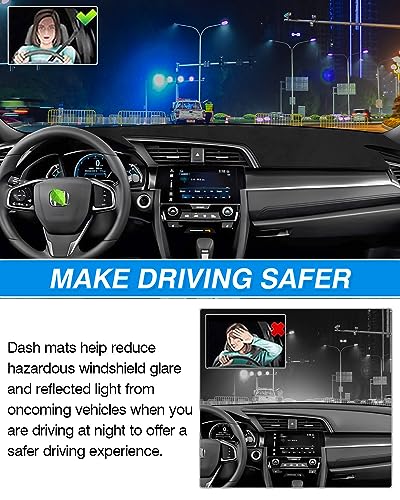 CARTIST Dash Cover Fits for Honda Civic Coupe Sedan/Hatchback 2016-2021 Dashboard Cover for Civic Accessories Non-Slip Dash Mat Carpet Anti-Glare Sunshade - size: Honda Civic Coupe Sedan/Hatchback 2016-2021