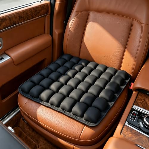 Car Seat Cushion for Long Drives, Seat Cushion for Car, Inflatable Car Seat Cushions for Driving, Adjustable Truck Driver Seat Pad for Auto, SUV, Office Chair, Built-in Pump, Black - color: Black