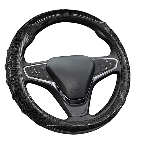 GIANT PANDA Steering Wheel Cover for Chevy Silverado - Car Steering Wheel Cover for Chevrolet Colorado Tahoe - Black - color: A-Black