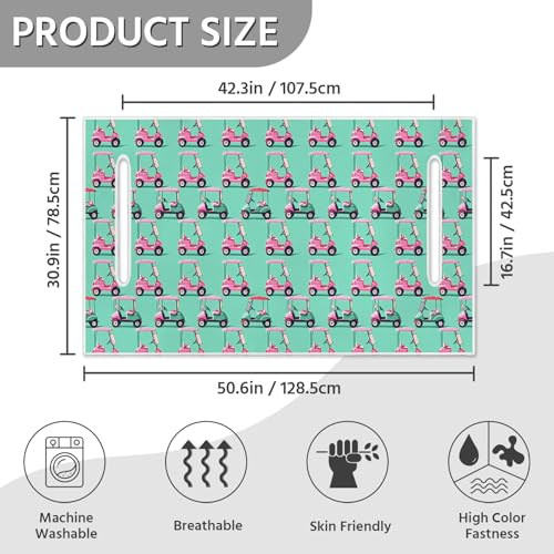 Golf Cart Seat Covers, Universal Golf Cart Seat Towel Blanket for Yamaha, EZGO, Club Car, Icon and More 2-Seat Carts, 100% Microfiber Keeps Seat Comfortable and Clean - color: teal