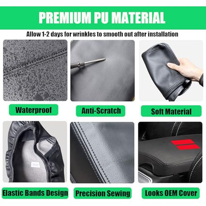 Center Console Cover for Dodge Challenger 2015-2023 - Anti-Scratch Armrest Cover for Dodge Challenger 2015 2016 2017 2018 2019 2020 2021 2022 2023 Interior Accessories - size: 3) 15-23 |Challenger| Black,W/ Logo, Thin Size