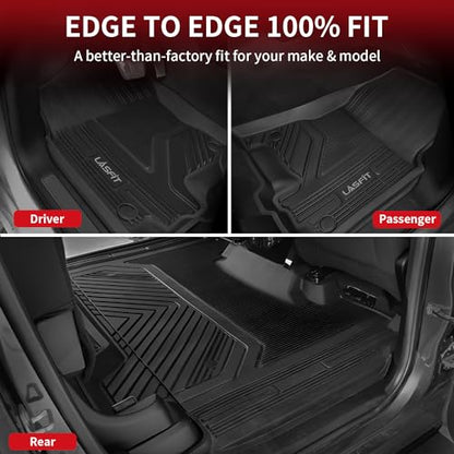 LASFIT Floor Mats 1st Row Only for Ram 1500 2019-2024 Crew Cab and Quad Cab Front Bucket Seat, Not for RAM 1500 Classic, All Weather TPE Custom Fit Car Mats Truck Front Liners, Black - style: 1) 1500 | 2019-2024 | Crew Cab Front Floor Mats