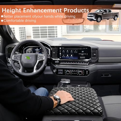 Center Console Cover for 2019-2026 Chevy Silverado 1500 Center Console Cover/GMC Sierra 1500/Tahoe/Suburban/Yukon Arm Rest Cover, Anti-Scratch for 2026 Chevy Silverado 1500 Accessories