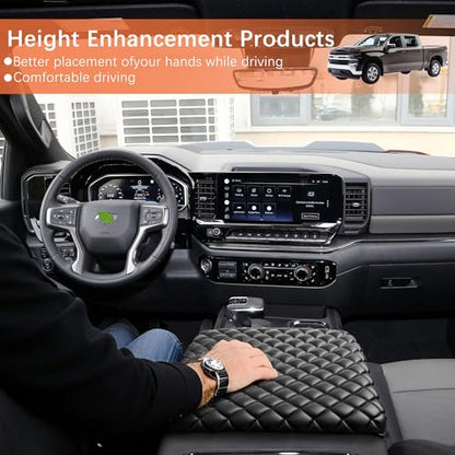 Center Console Cover for 2019-2026 Chevy Silverado 1500 Center Console Cover/GMC Sierra 1500/Tahoe/Suburban/Yukon Arm Rest Cover, Anti-Scratch for 2026 Chevy Silverado 1500 Accessories