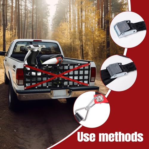 Truck Tailgate Net Extendable Durable Heavy Duty Tailgate Cargo Net for Truck Bed 54"x17.7" with 4 Adjustable Buckle Straps Suitable for Pickup,Trailer,Boat,SUV - size: 54"x17.7"