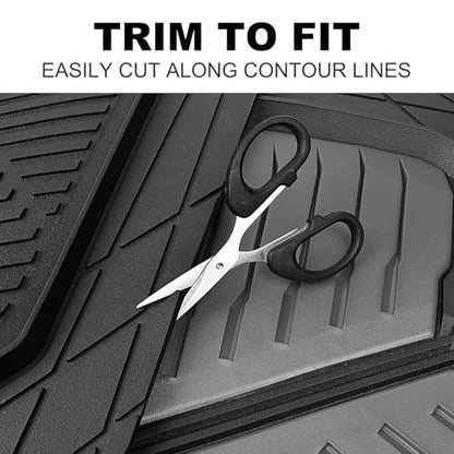 CAR PASS Heavy Duty Rubber Car Mats, Deep-Dish Car Floor Mats All Weather, Universal Two-Tone Trim-to-Fit for SUVs Trucks Sedans, Waterproof Anti-Slip, 3 Pieces V12 Black and Charcoal - color: Black and Charcoal