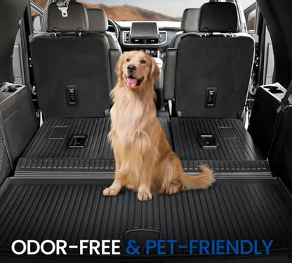 Cargo Mat Backrest Mats for 2021-2025 2026 Chevrolet Chevy Tahoe/GMC Yukon Accessories(Not for Yukon XL), All Weather TPE Trunk Liner 3rd Row Seat Back Covers(Cargo Mat+3rd Row Backrest Mat) - style: Cargo Mat+3rd Row Backrest Mat