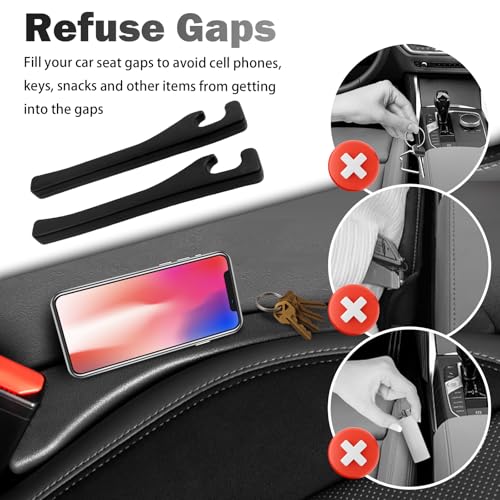 2PCS Car Seat Gap Filler,Tender Car Seat Side Gap Filler for Filling Gaps & Keeping Keys/Small Items from Falling Out,Resilient Vehicle Accessories Cars Gaps Fillers for Vehicle