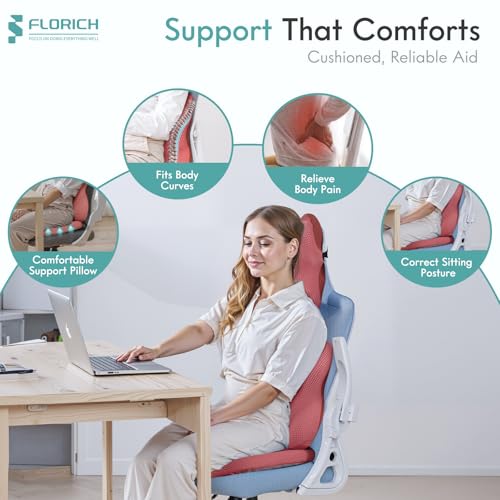 Car Seat Cushion and Lumbar Support Pillow for Office Chair Car, Neck Headrest Pillow, Ergonomic Memory Foam, Pressure-Relieving Back Support for Car, Office Chair & Wheelchair – Red - color: Red, size: Seat Cushion&Lumbar Pillow&Headrest Pillow