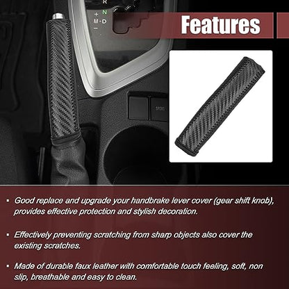 X AUTOHAUX Car Handbrake Cover Protector Carbon Fiber Pattern for Toyota Corolla 2014 2015 2016 2017 2018